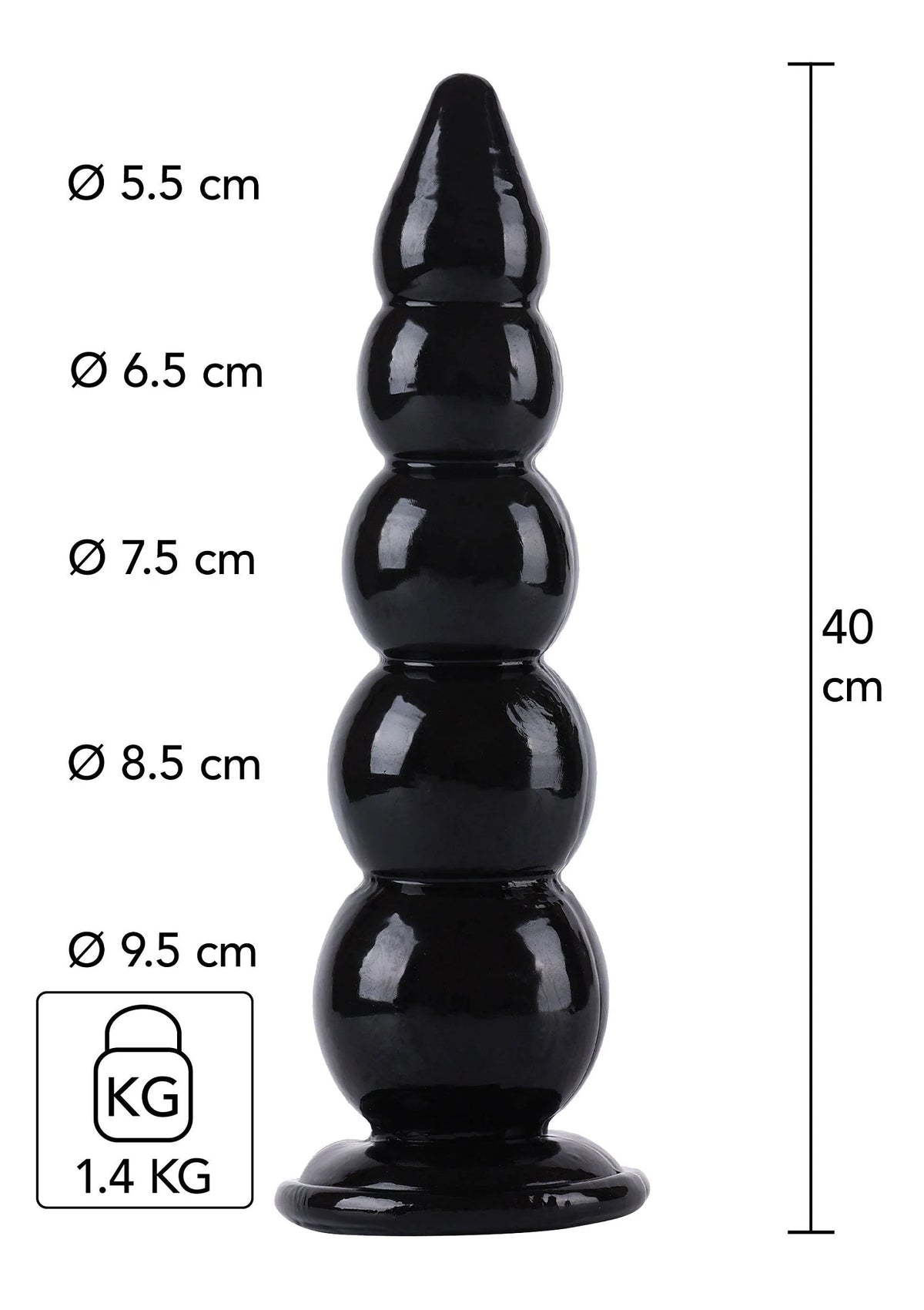 Bestel: Buttplug Balls 40 cm by Hidden Desire - bij Happytoys: de erotische sex webshop | liever Happy dan Easy ⭐⭐⭐⭐⭐ - Default Title - 16873 - BLACK