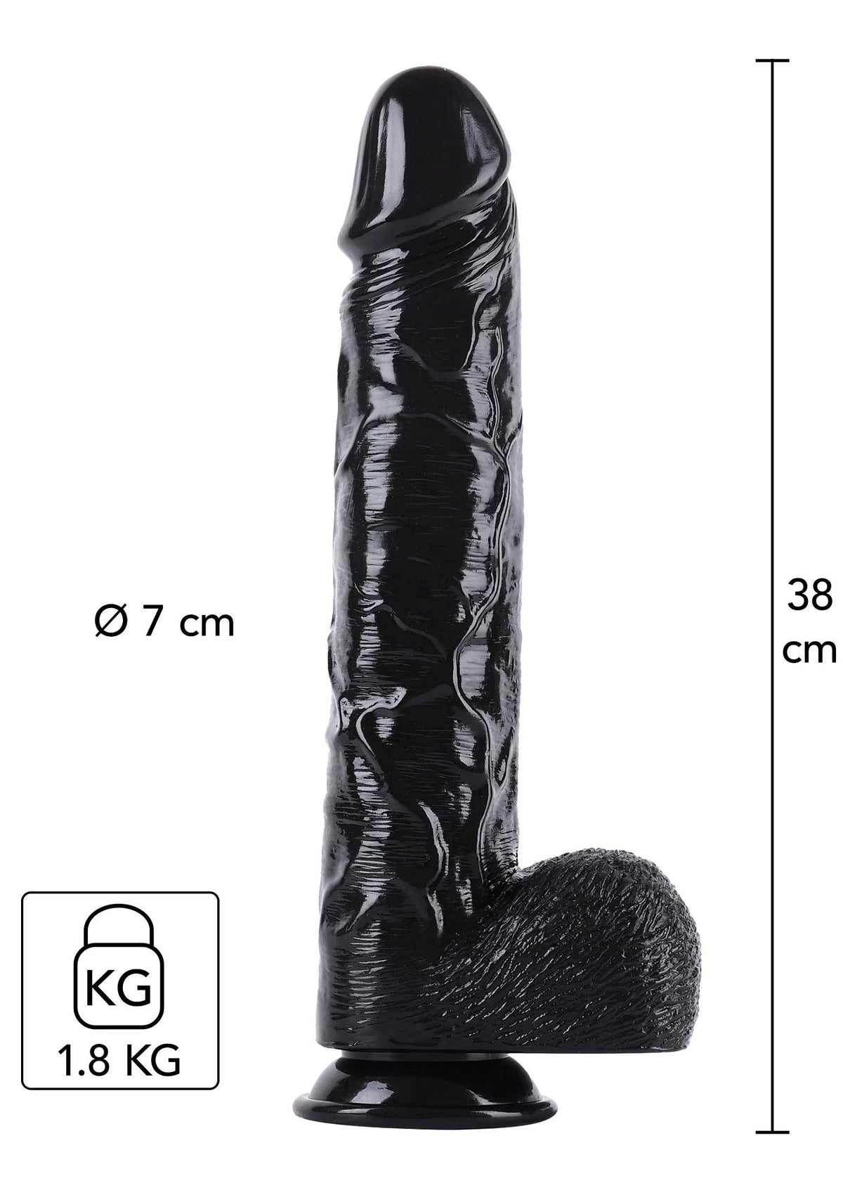 Bestel: Dong 38 cm by Hidden Desire - bij Happytoys: de erotische sex webshop | liever Happy dan Easy ⭐⭐⭐⭐⭐ - Default Title - 16892 - BLACK