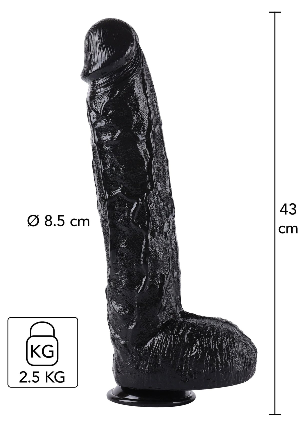 Bestel: Dong 43 cm by Hidden Desire - bij Happytoys: de erotische sex webshop | liever Happy dan Easy ⭐⭐⭐⭐⭐ - Default Title - 16893 - BLACK