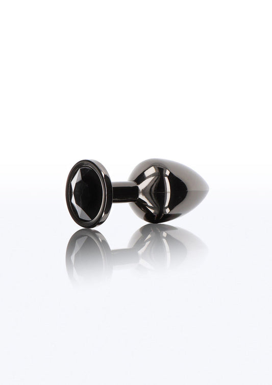 Bestel: Butt Plug With Diamond Jewel S - bij Happytoys: de erotische sex webshop | liever Happy dan Easy ⭐⭐⭐⭐⭐ - Default Title - 17116 - BLACK