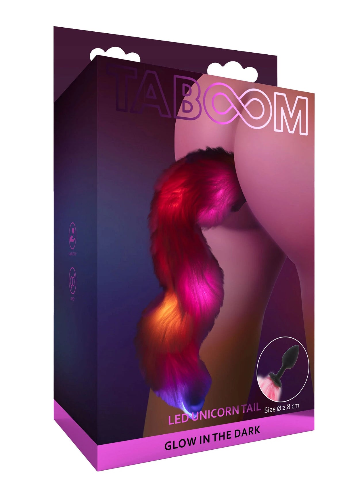 Bestel: Glow In the Dark Unicorn Tail & Buttplug LED by Taboom - bij Happytoys: de erotische sex webshop | liever Happy dan Easy ⭐⭐⭐⭐⭐