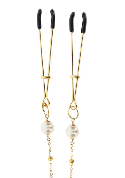 Bestel: Tweezers Pearl & Deluxe Chain by Taboom Nipple Play - bij Happytoys: de erotische sex webshop | liever Happy dan Easy ⭐⭐⭐⭐⭐