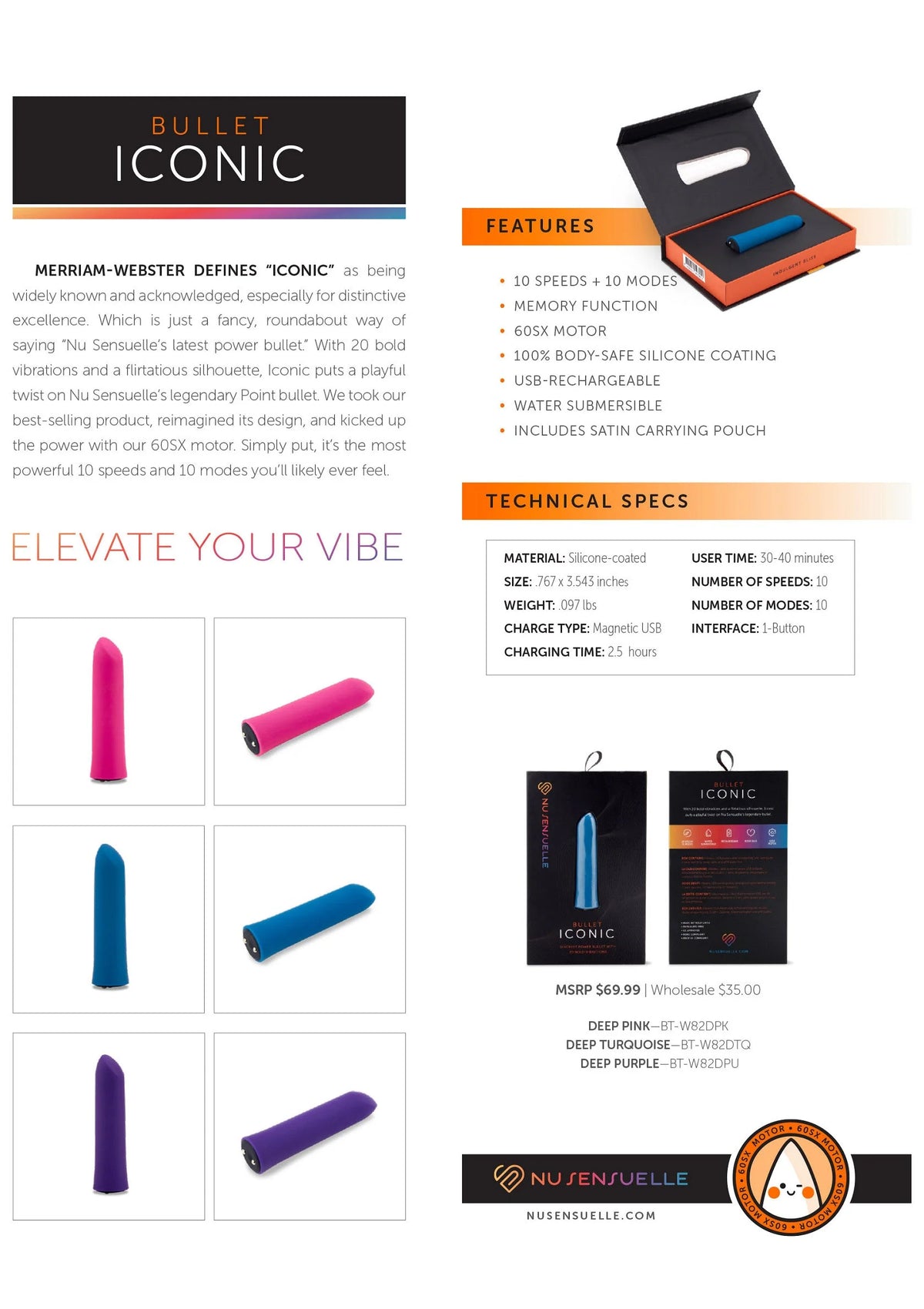 Bestel: Iconic Bullet by NuSensuelle - bij Happytoys: de erotische sex webshop | liever Happy dan Easy ⭐⭐⭐⭐⭐