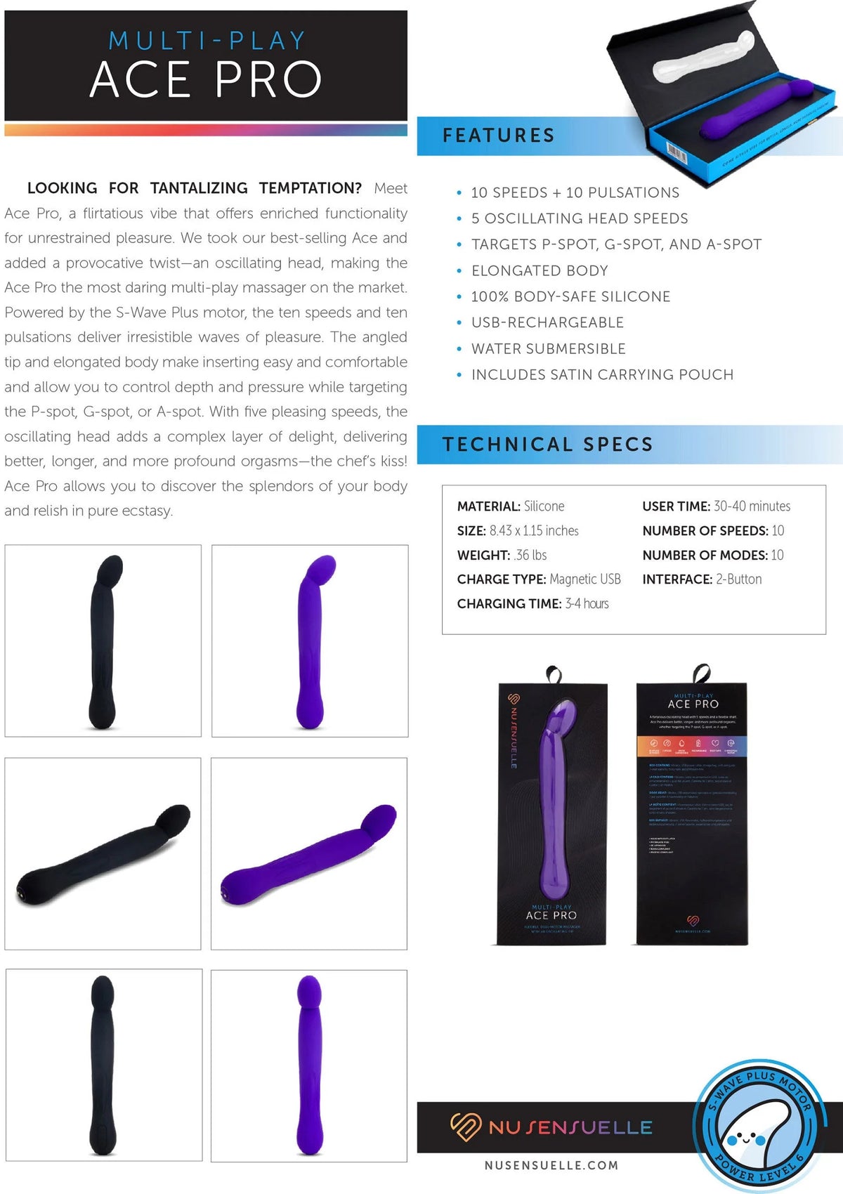 Bestel: Ace Pro Prostate + G - Spot Vibrator by NuSensuelle - bij Happytoys: de erotische sex webshop | liever Happy dan Easy ⭐⭐⭐⭐⭐