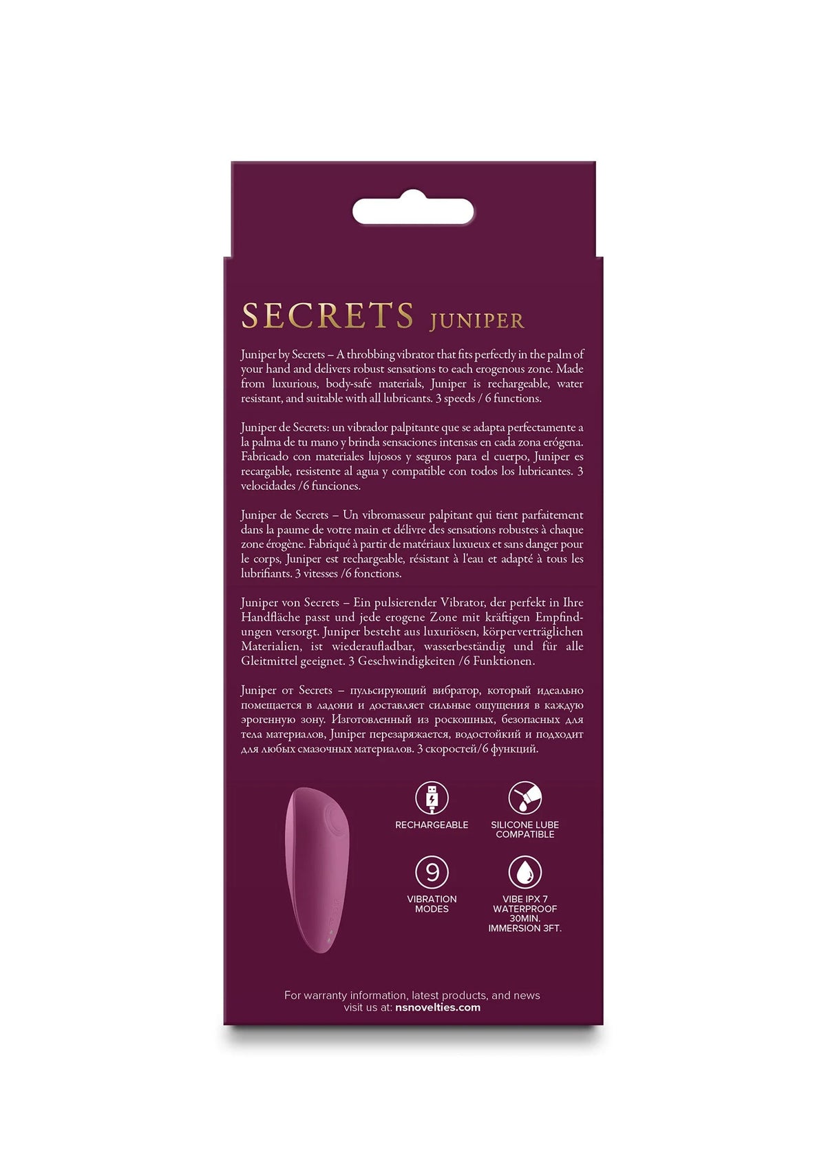 Bestel: Secrets Juniper compact vibrator by NS Novelties - bij Happytoys: de erotische sex webshop | liever Happy dan Easy ⭐⭐⭐⭐⭐