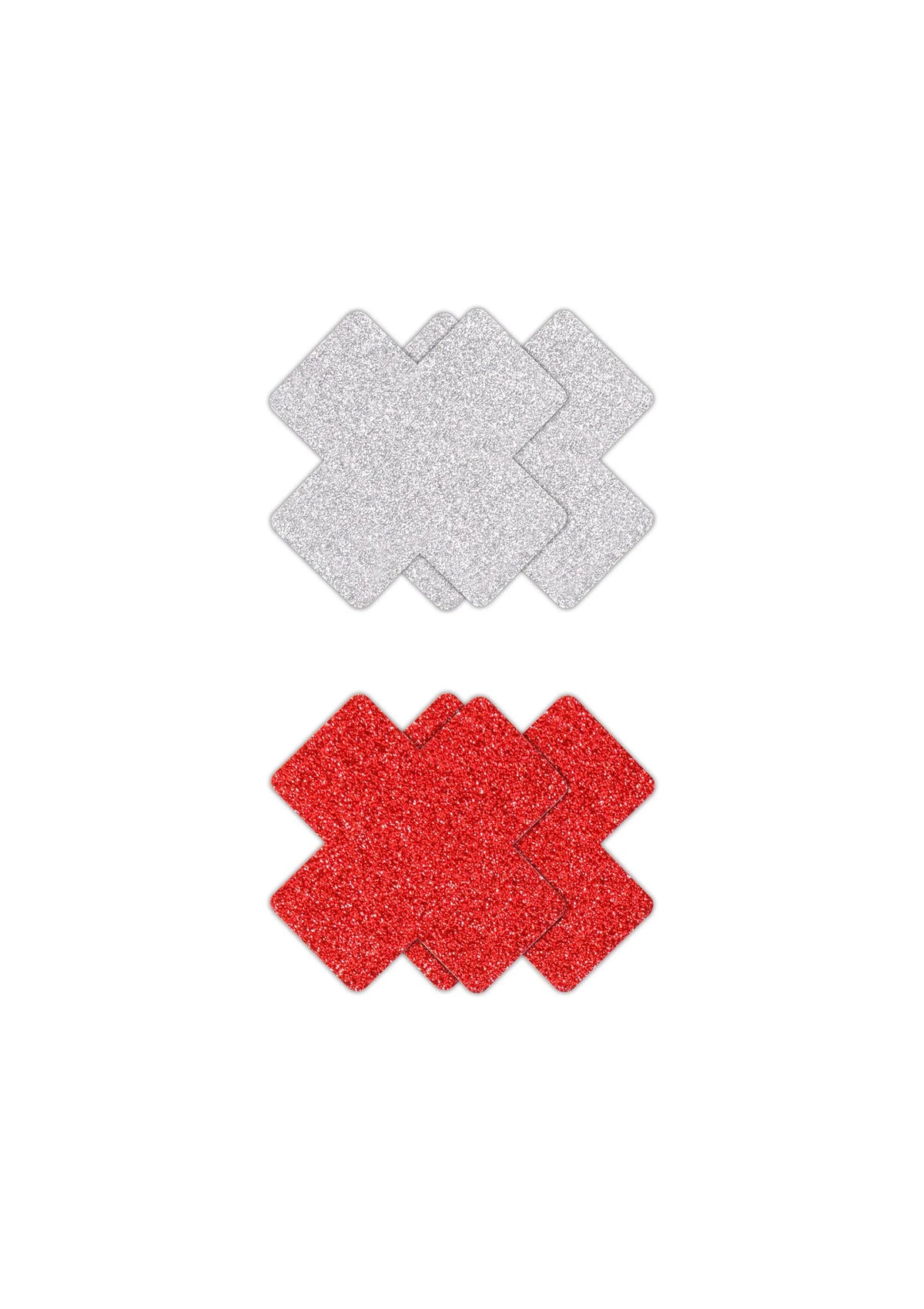 Bestel: Pasties Glitter Cross 2 Pair by NS Novelties - bij Happytoys: de erotische sex webshop | liever Happy dan Easy ⭐⭐⭐⭐⭐ - Rood - 19169 - RED