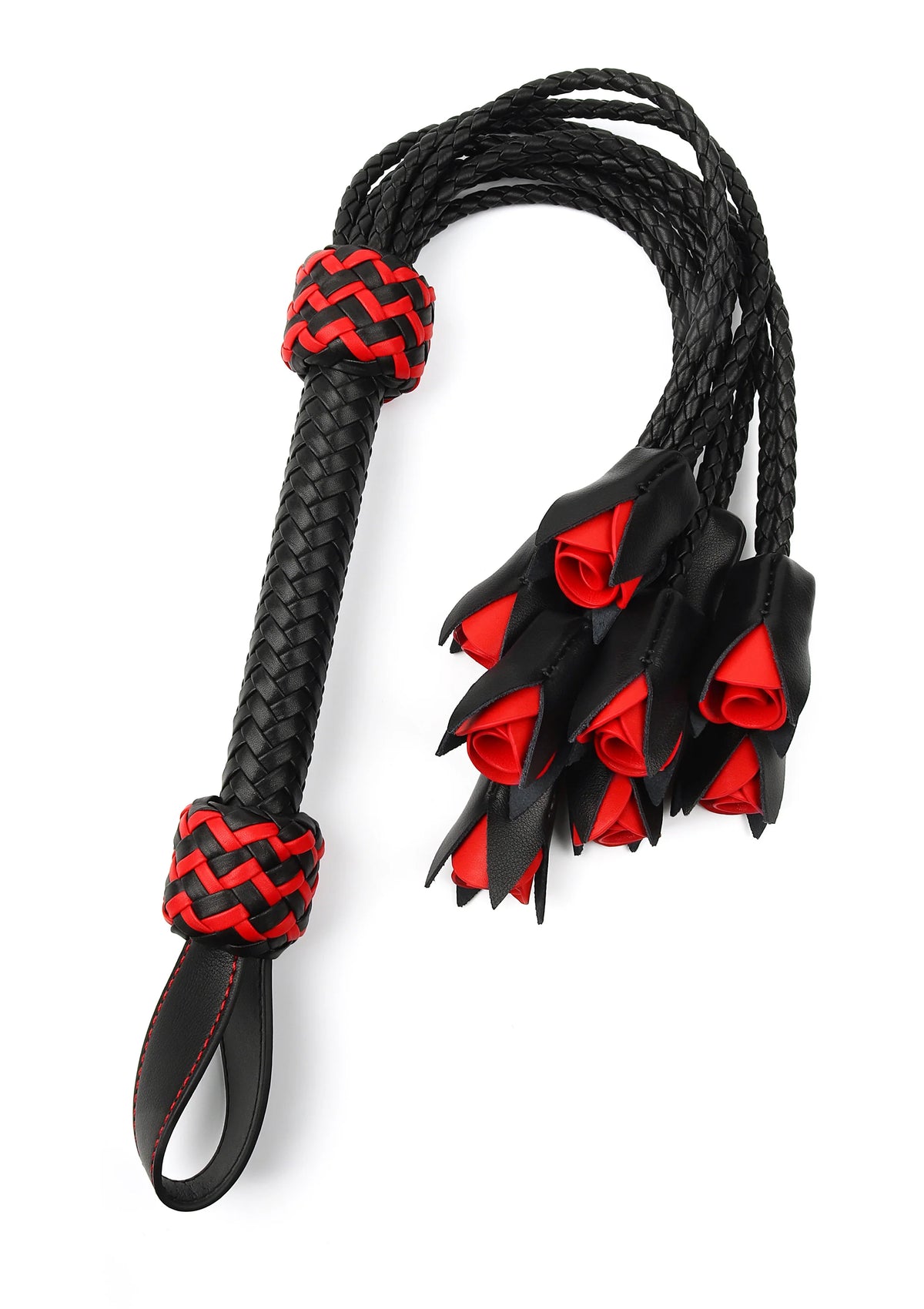 Bestel: Masters Real Leather Roses Whip by Hidden Desire - bij Happytoys: de erotische sex webshop | liever Happy dan Easy ⭐⭐⭐⭐⭐