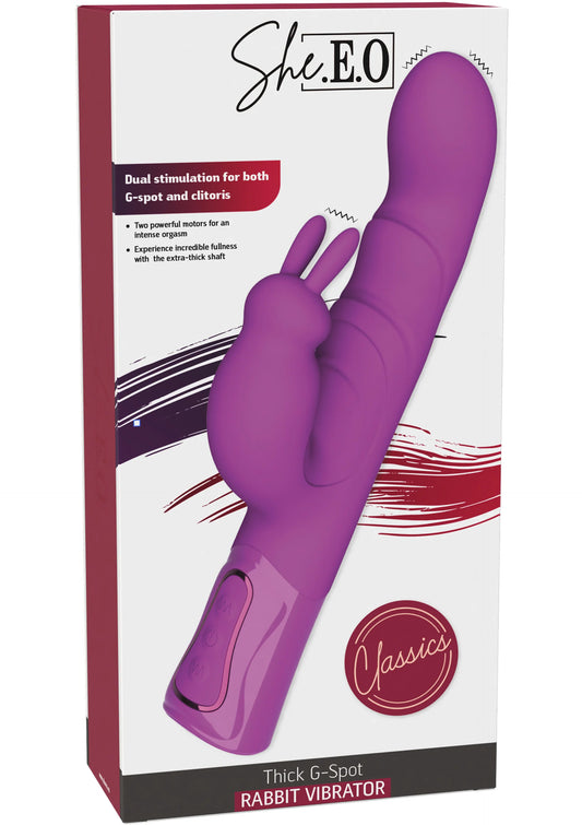 Bestel: Vibrating G - Spot Thick Rabbit Vibrator - bij Happytoys: de erotische sex webshop | liever Happy dan Easy ⭐⭐⭐⭐⭐