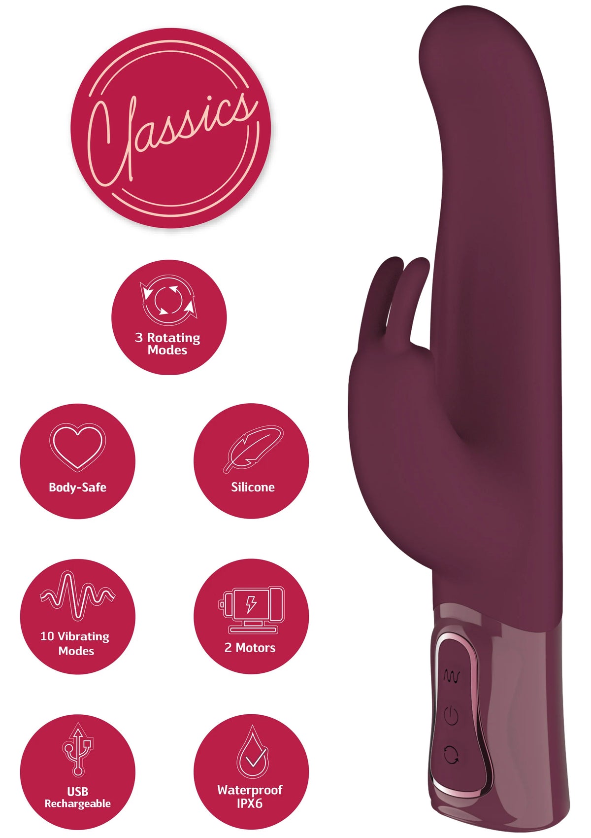 Bestel: Rotating & Vibrating Thick Rabbit Vibrator - bij Happytoys: de erotische sex webshop | liever Happy dan Easy ⭐⭐⭐⭐⭐