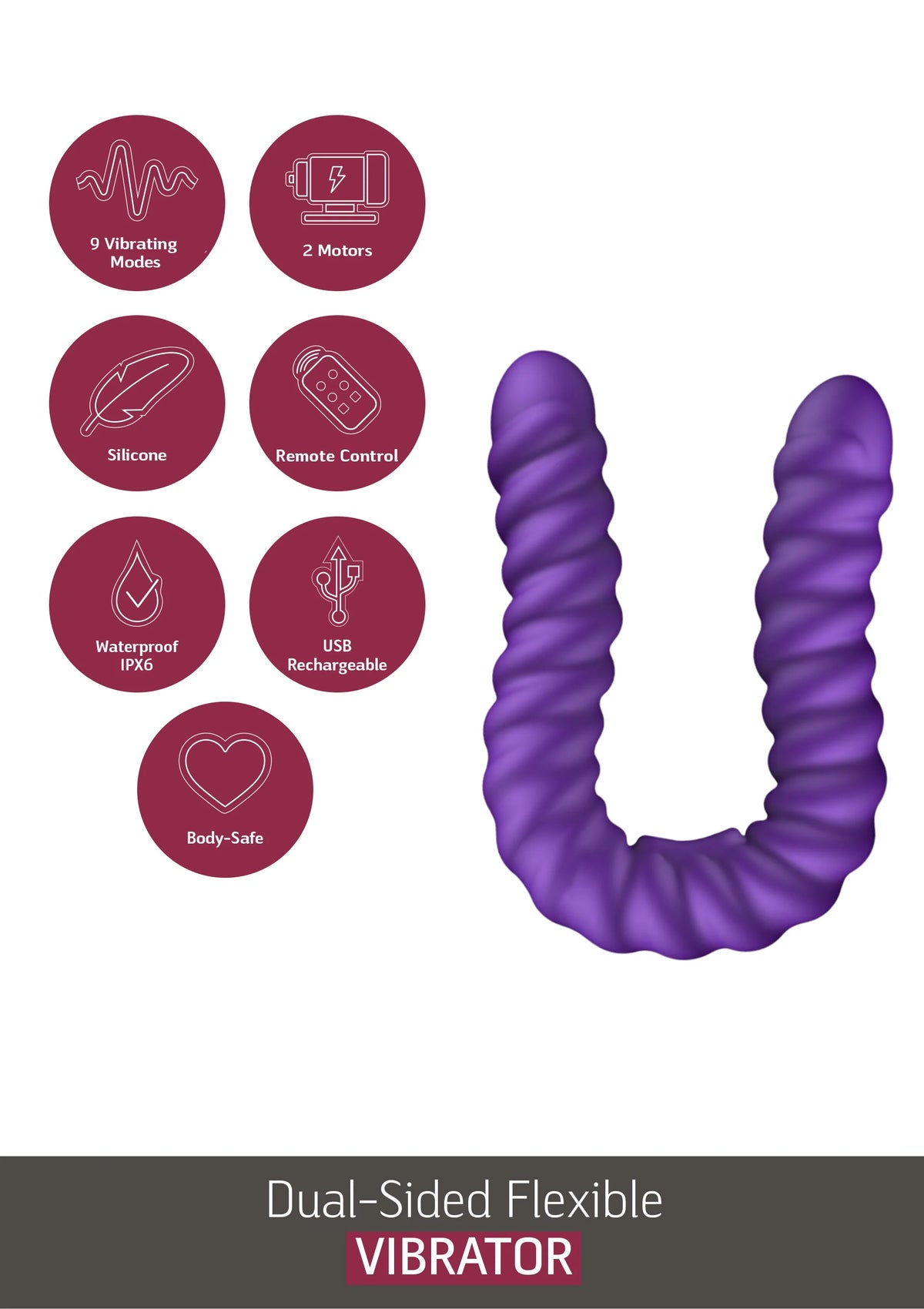 Bestel: Dual - Sided Flexible Vibrator by She. E.O. - bij Happytoys: de erotische sex webshop | liever Happy dan Easy ⭐⭐⭐⭐⭐