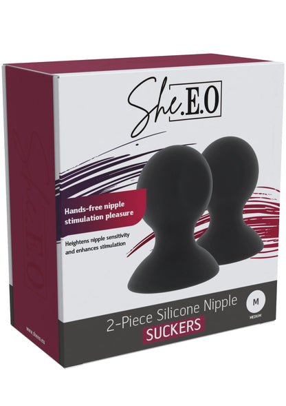 Bestel: Silicone Nipple Suckers M by She.E.O. - bij Happytoys: de erotische sex webshop | liever Happy dan Easy ⭐⭐⭐⭐⭐ - Default Title - 20258 - BLACK