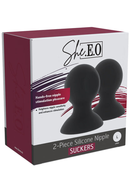 Bestel: Silicone Nipple Suckers L by She.E.O. - bij Happytoys: de erotische sex webshop | liever Happy dan Easy ⭐⭐⭐⭐⭐ - Default Title - 20259 - BLACK