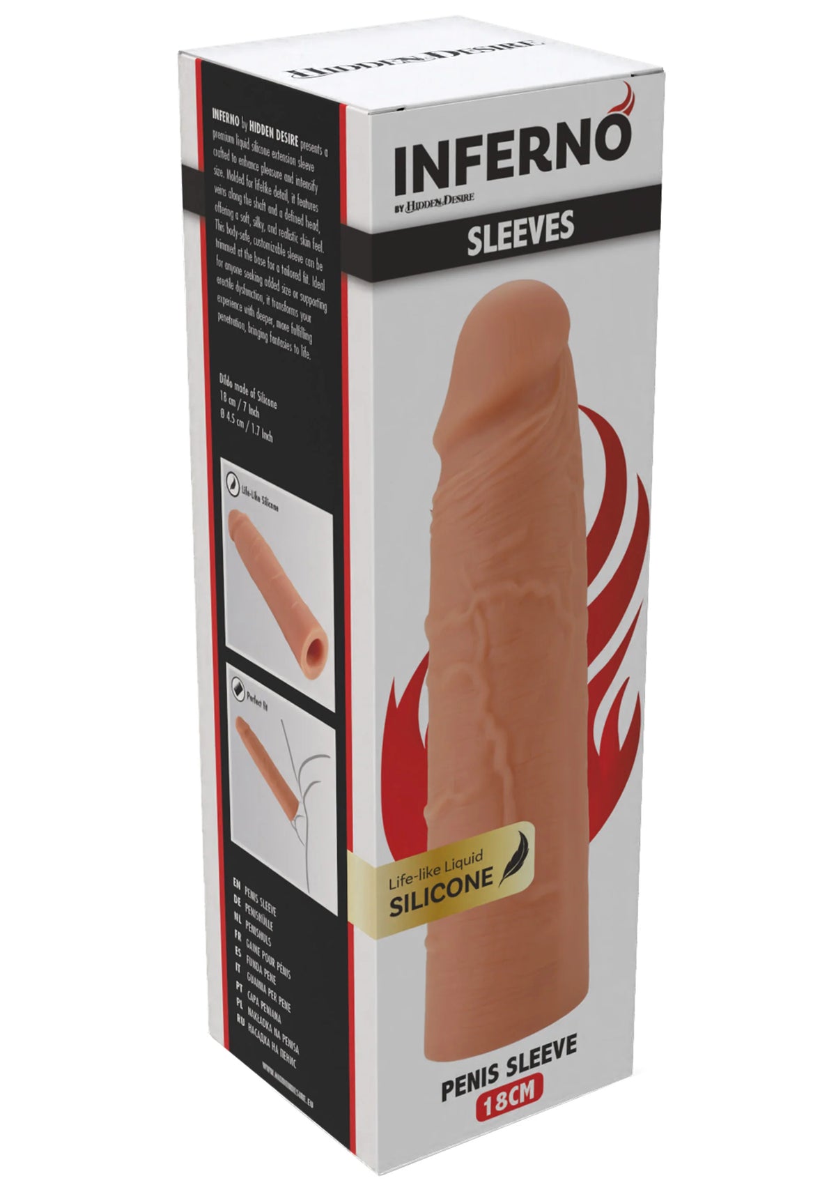 Bestel: Penis Sleeve Liquid Silicone 18 cm by Hidden Desire - bij Happytoys: de erotische sex webshop | liever Happy dan Easy ⭐⭐⭐⭐⭐