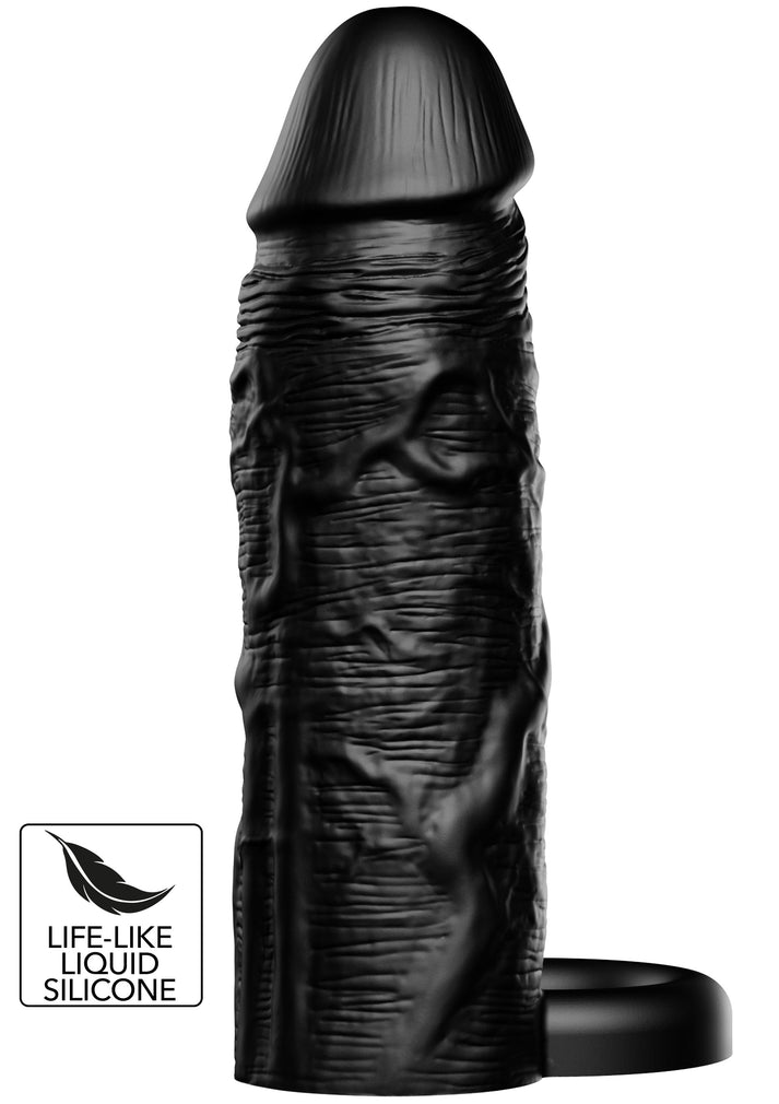 Bestel: Penis Sleeve Liquid Silicone Ring 15 cm by Hidden Desire Inferno - bij Happytoys: de erotische sex webshop | liever Happy dan Easy ⭐⭐⭐⭐⭐ - Zwart - 20725 - BLACK