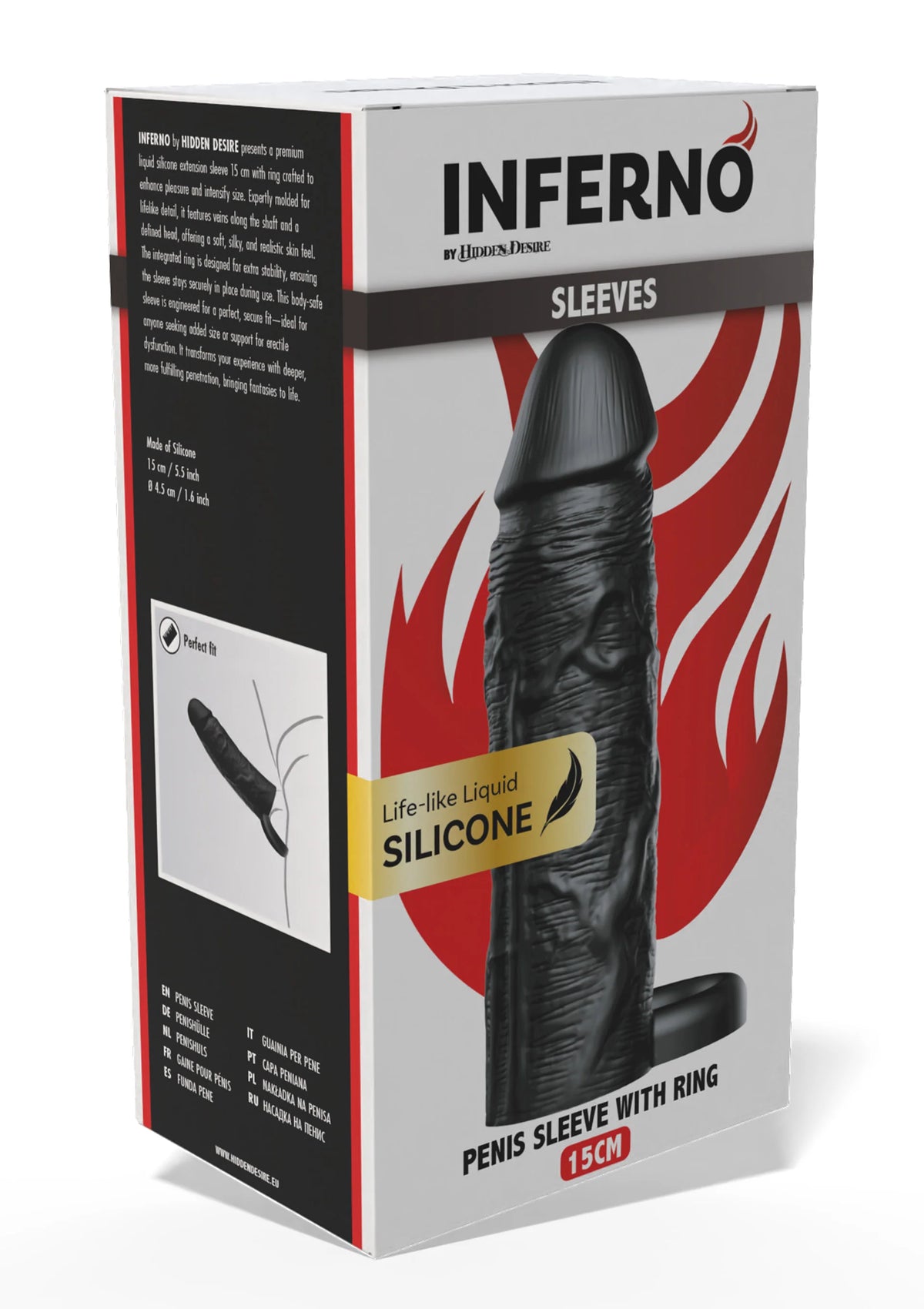 Bestel: Penis Sleeve Liquid Silicone Ring 15 cm by Hidden Desire Inferno - bij Happytoys: de erotische sex webshop | liever Happy dan Easy ⭐⭐⭐⭐⭐