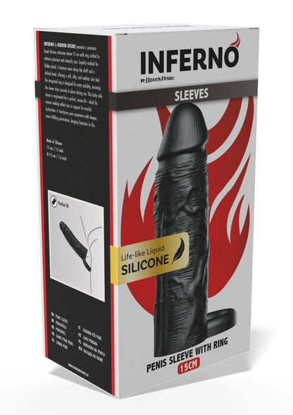 Bestel: Penis Sleeve Liquid Silicone Ring 15 cm by Hidden Desire Inferno - bij Happytoys: de erotische sex webshop | liever Happy dan Easy ⭐⭐⭐⭐⭐