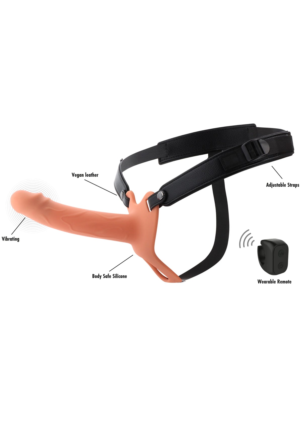 Bestel: Hollow Penis Strapon Vibrating 18cm Skin by Hidden Desire - bij Happytoys: de erotische sex webshop | liever Happy dan Easy ⭐⭐⭐⭐⭐