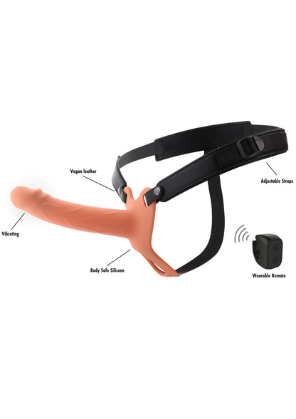 Bestel: Hollow Penis Strapon Vibrating 18cm Skin by Hidden Desire - bij Happytoys: de erotische sex webshop | liever Happy dan Easy ⭐⭐⭐⭐⭐
