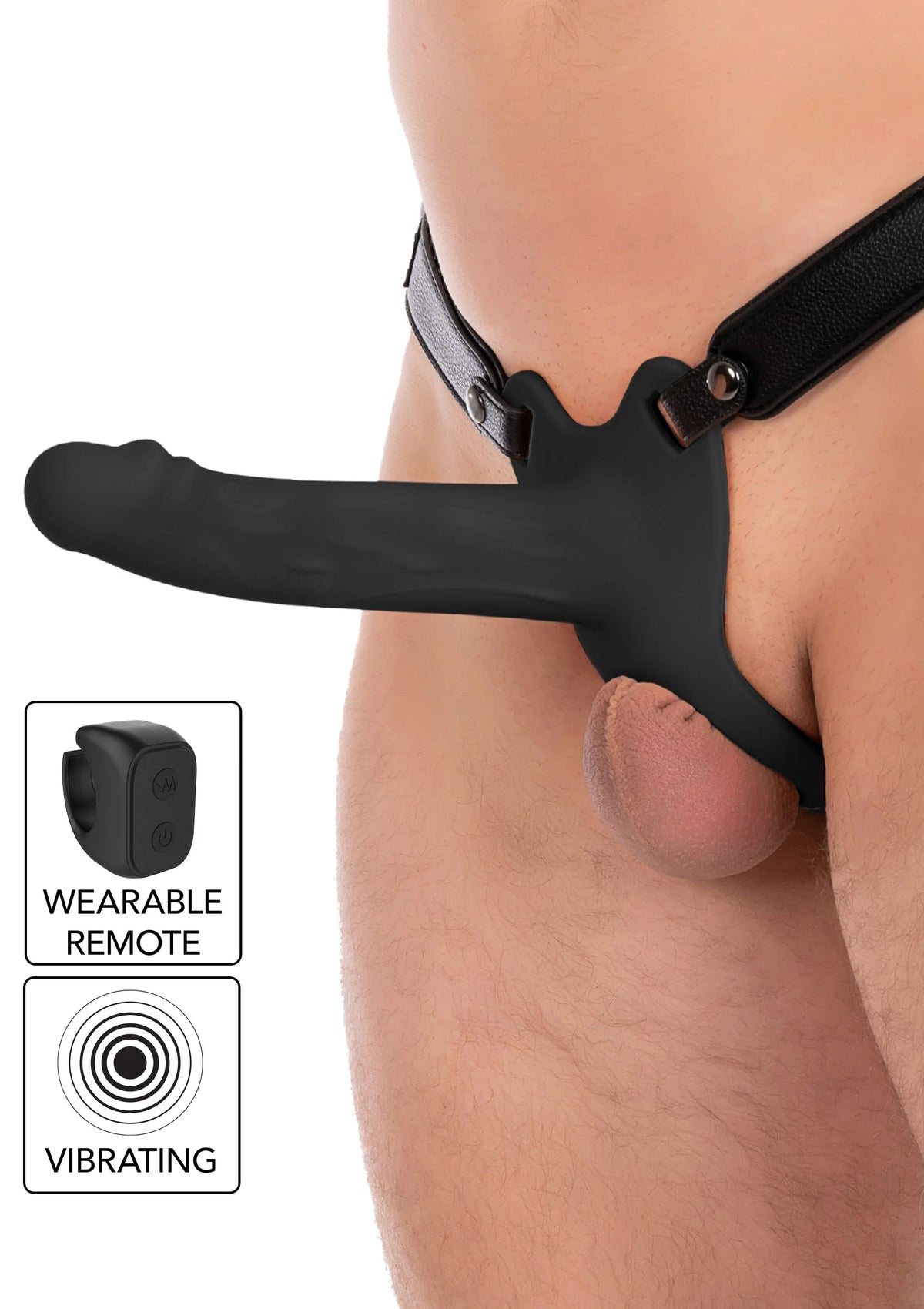 Bestel: Hollow Penis Strapon Vibrating 20cm Skin by Hidden Desire - bij Happytoys: de erotische sex webshop | liever Happy dan Easy ⭐⭐⭐⭐⭐