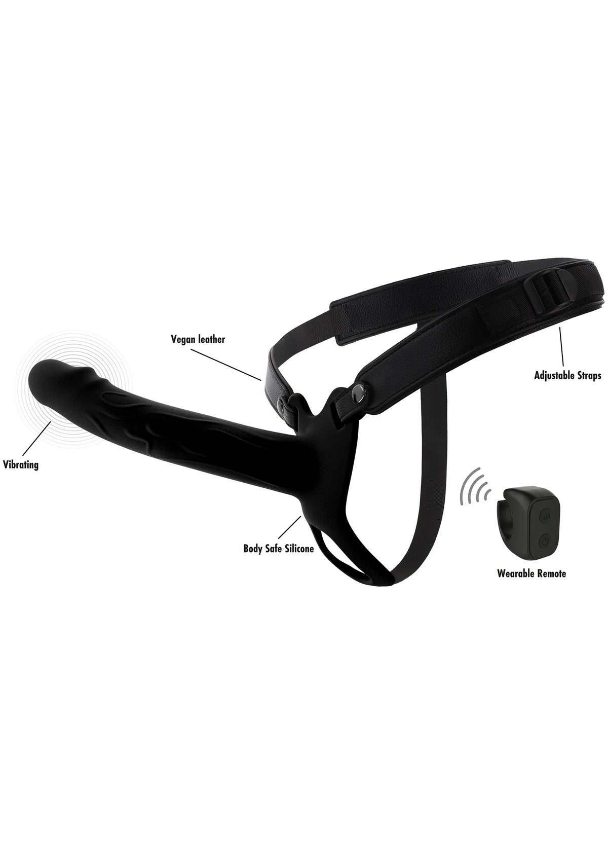 Bestel: Hollow Penis Strapon Vibrating 20cm Black by Hidden Desire - bij Happytoys: de erotische sex webshop | liever Happy dan Easy ⭐⭐⭐⭐⭐