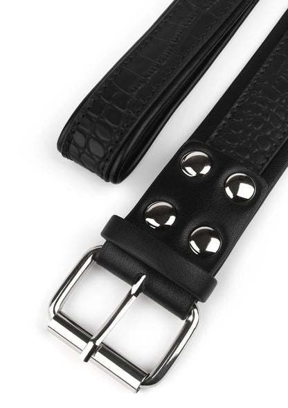 Bestel: Croc - Embossed Collar & Leash by Feros Avanza - bij Happytoys: de erotische sex webshop | liever Happy dan Easy ⭐⭐⭐⭐⭐