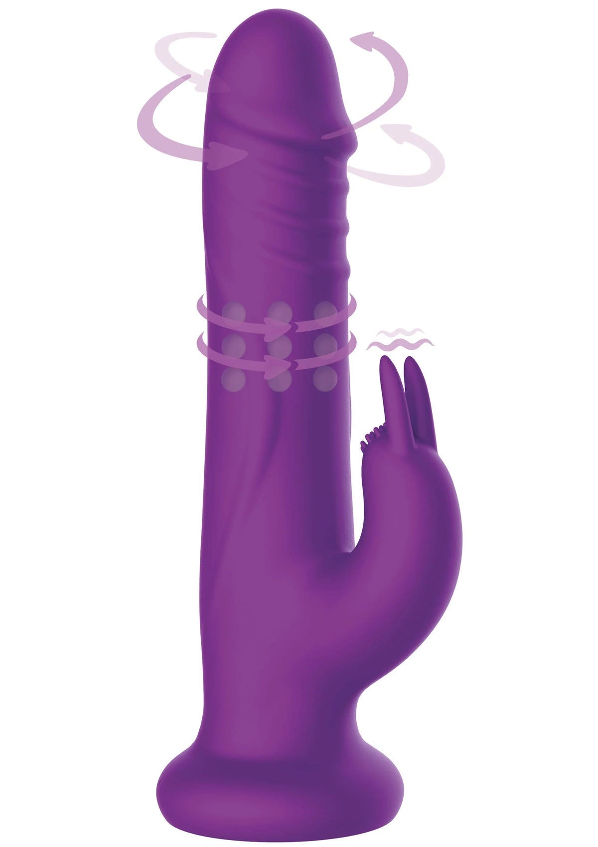Bestel: Rotating Beads Rabbit Vibrator by Playhouse Delight - bij Happytoys: de erotische sex webshop | liever Happy dan Easy ⭐⭐⭐⭐⭐ - Default Title - 25572 - PURPLE
