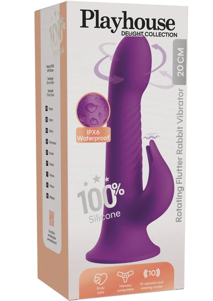 Bestel: Rotating Flutter Rabbit Vibrator by Playhouse Delight - bij Happytoys: de erotische sex webshop | liever Happy dan Easy ⭐⭐⭐⭐⭐