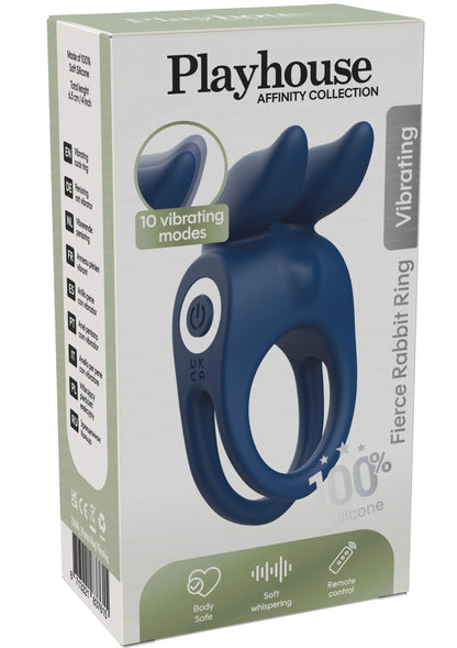 Bestel: Fierce Rabbit Ring Vibrating Couples Cock Ring by Playhouse - bij Happytoys: de erotische sex webshop | liever Happy dan Easy ⭐⭐⭐⭐⭐ - Default Title - 25602 - BLUE