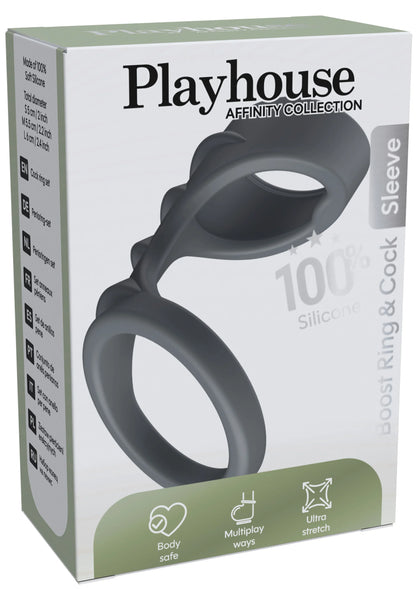 Bestel: Boost Ring and Penis Sleeve by Playhouse - bij Happytoys: de erotische sex webshop | liever Happy dan Easy ⭐⭐⭐⭐⭐ - Default Title - 25609 - GREY