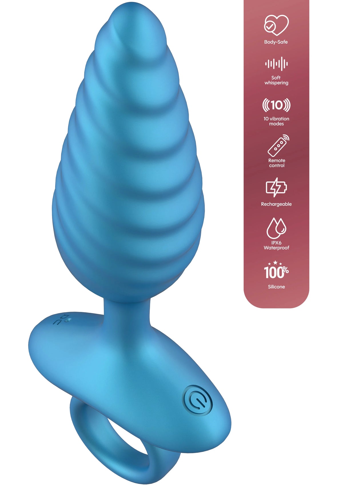 Bestel: Ribbed Anal Plug Vibrating + Remote by Playhouse - bij Happytoys: de erotische sex webshop | liever Happy dan Easy ⭐⭐⭐⭐⭐