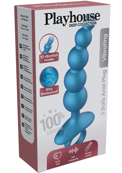 Bestel: 5 Balls Anal Plug Vibrating + Remote by Playhouse - bij Happytoys: de erotische sex webshop | liever Happy dan Easy ⭐⭐⭐⭐⭐