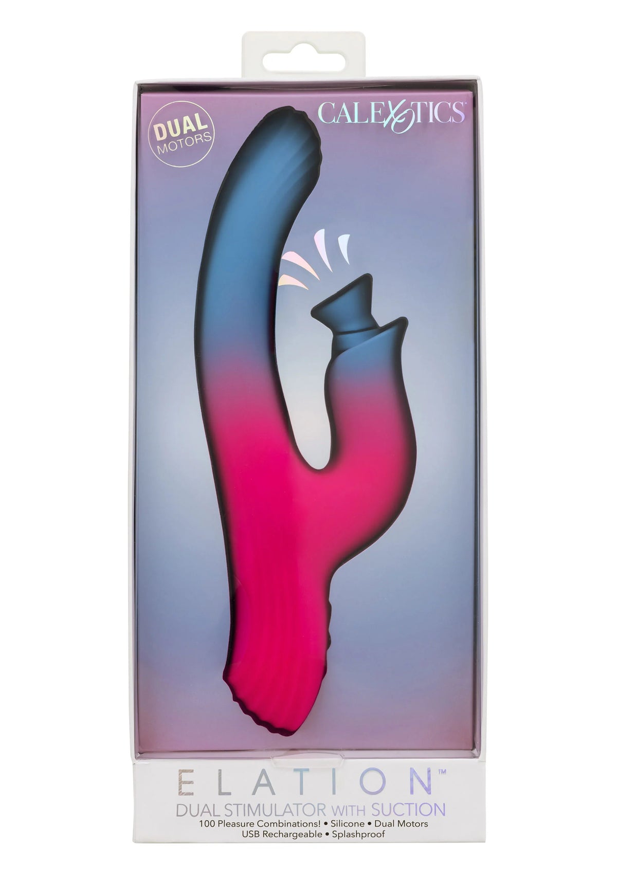 Bestel: Dual Stimulator Suction Vibrator by CalExotics Elation - bij Happytoys: de erotische sex webshop | liever Happy dan Easy ⭐⭐⭐⭐⭐