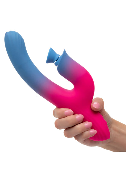 Bestel: Dual Stimulator Suction Vibrator by CalExotics Elation - bij Happytoys: de erotische sex webshop | liever Happy dan Easy ⭐⭐⭐⭐⭐