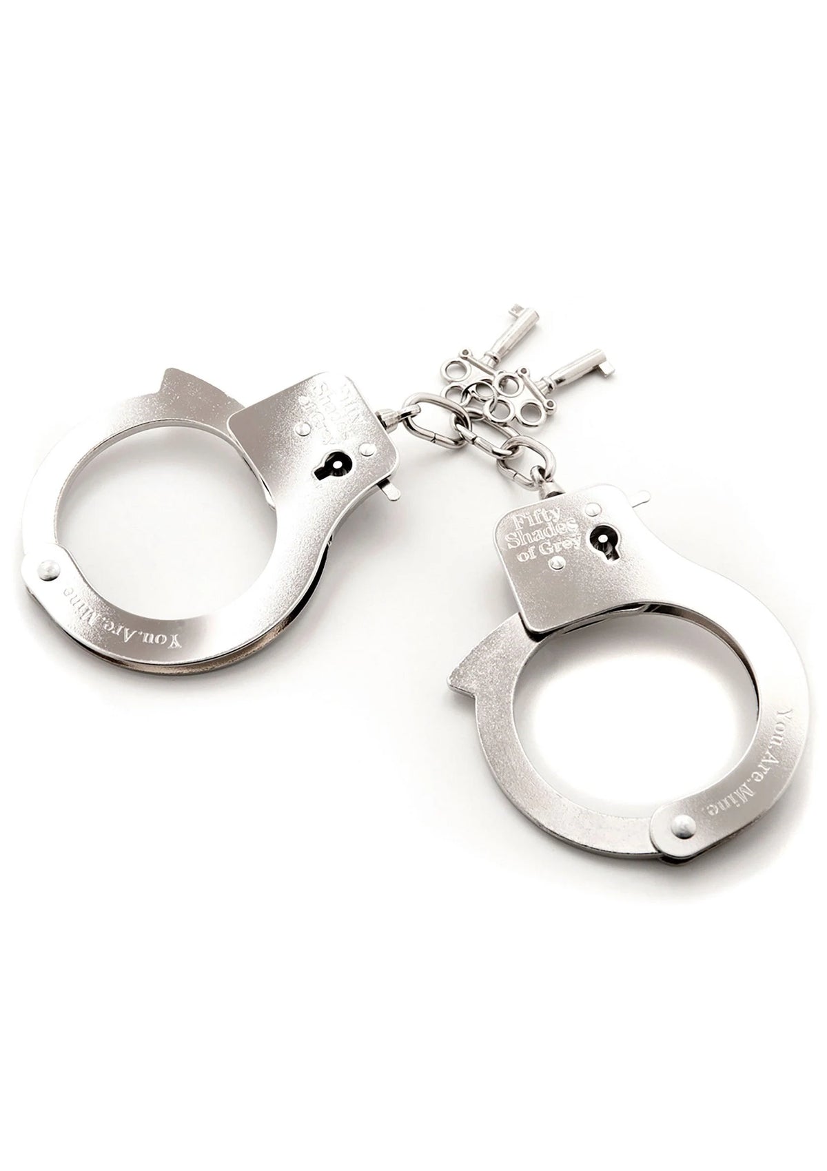Bestel: You Are Mine Metal Handcuffs Fifty Shades of Grey - bij Happytoys: de erotische sex webshop | liever Happy dan Easy ⭐⭐⭐⭐⭐ - Default Title - 29037 - SILVER