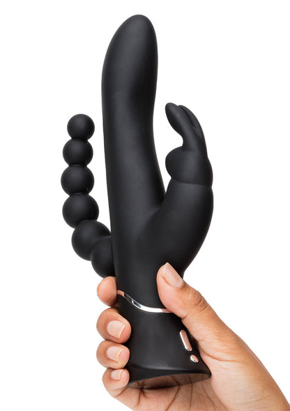 Bestel: Triple Curve Rabbit Vibrator by Happy Rabbit - bij Happytoys: de erotische sex webshop | liever Happy dan Easy ⭐⭐⭐⭐⭐