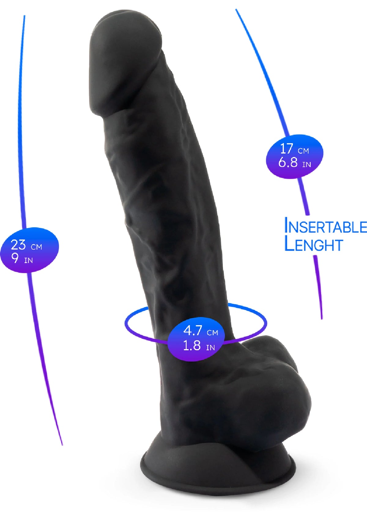 Bestel: Dildo Model 9 inch by Silex - bij Happytoys: de erotische sex webshop | liever Happy dan Easy ⭐⭐⭐⭐⭐