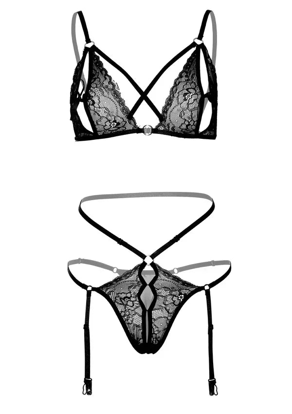 2PC Peek-a-Boo Bra and Panty by Daring Intimates - Happytoys Sexshop: online sex shop for Feeling Happy & Easy 😊 - Discreet geleverd