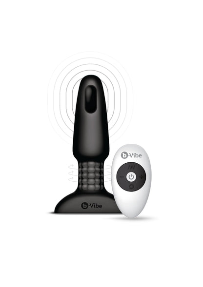 Bestel: Rimming Plug 2 with remote control by B - Vibe - bij Happytoys: de erotische sex webshop | liever Happy dan Easy ⭐⭐⭐⭐⭐ - Zwart - 35420 - BLACK