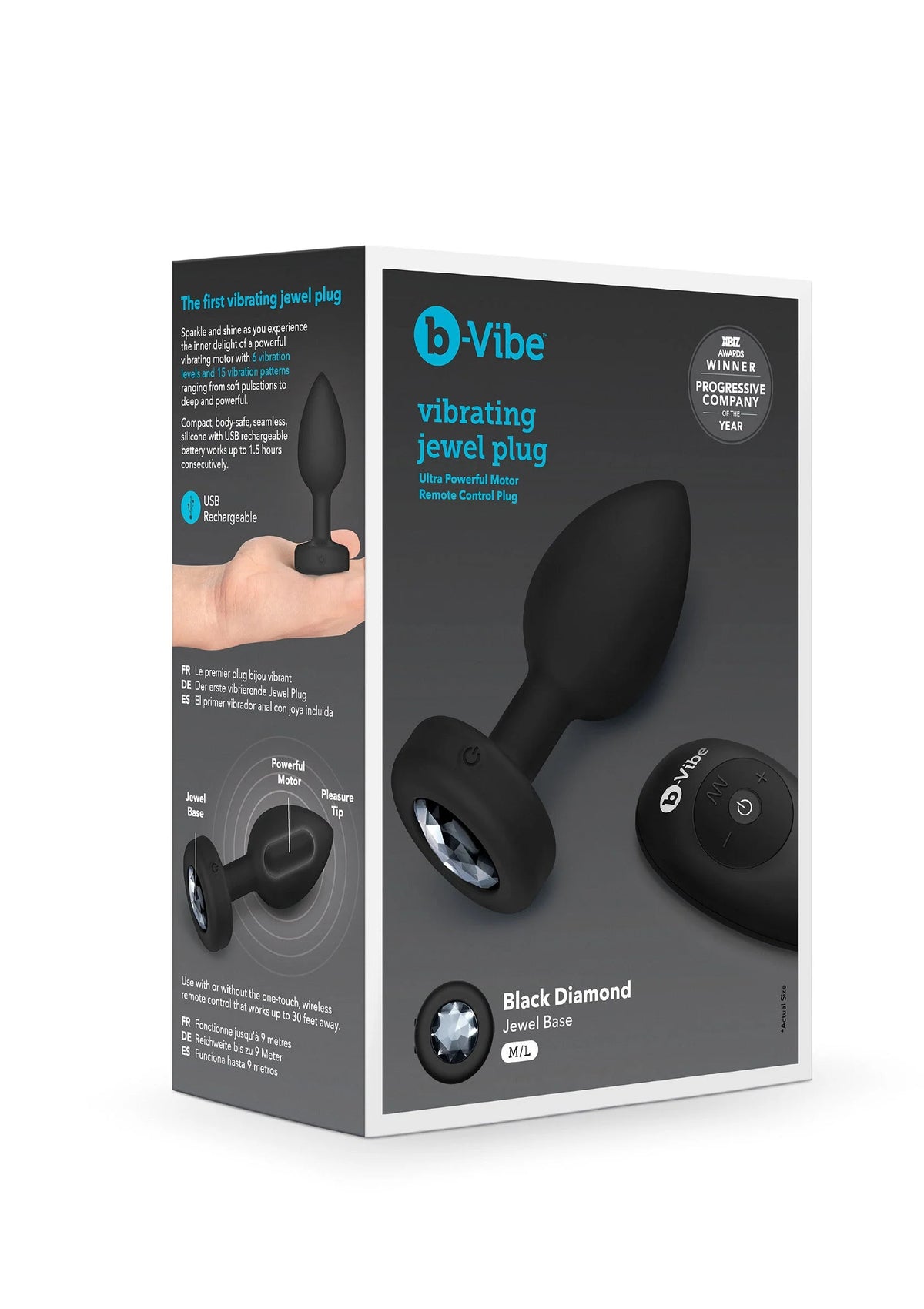 Bestel: Vibrating Jewel Plug M/L by B - Vibe - bij Happytoys: de erotische sex webshop | liever Happy dan Easy ⭐⭐⭐⭐⭐