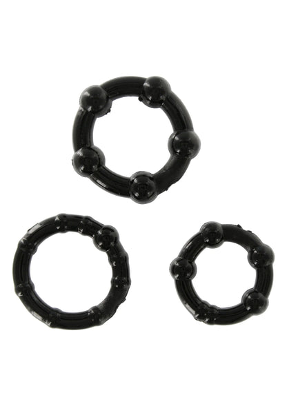 Bestel: Stay Hard - Three Rings by Happytoys - bij Happytoys: de erotische sex webshop | liever Happy dan Easy ⭐⭐⭐⭐⭐ - Zwart - 35500 - BLACK