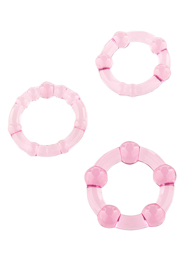 Bestel: Stay Hard - Three Rings by Happytoys - bij Happytoys: de erotische sex webshop | liever Happy dan Easy ⭐⭐⭐⭐⭐ - Roze - 35500 - PINK