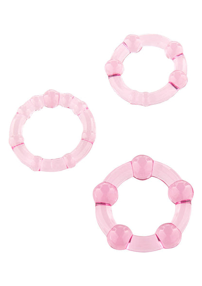 Bestel: Stay Hard - Three Rings by Happytoys - bij Happytoys: de erotische sex webshop | liever Happy dan Easy ⭐⭐⭐⭐⭐ - Roze - 35500 - PINK