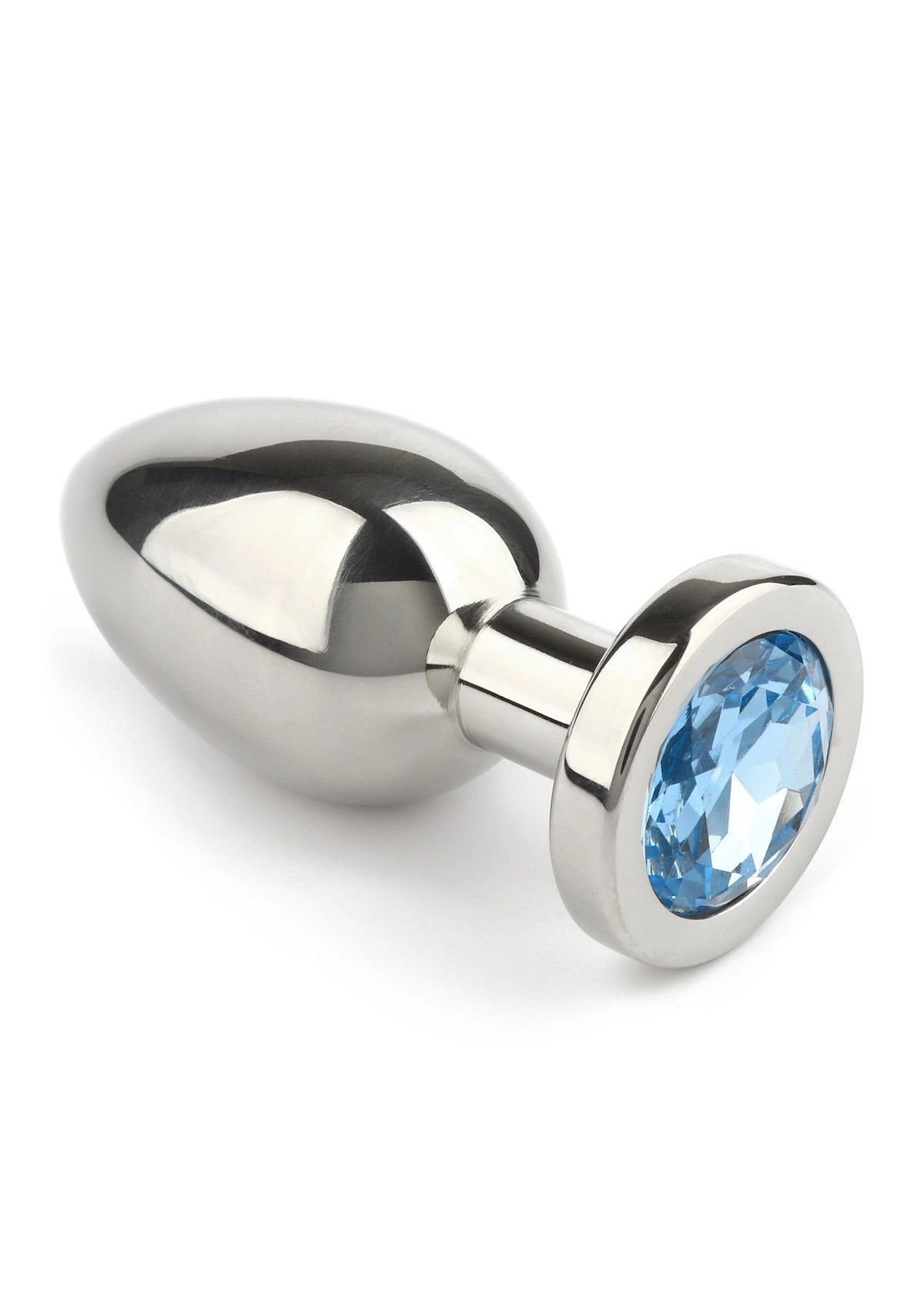 Bestel: Mr. Steel Jewled Butt Plug Small (Aqua) - bij Happytoys: de erotische sex webshop | liever Happy dan Easy ⭐⭐⭐⭐⭐ - Default Title - 38130 - AQUA