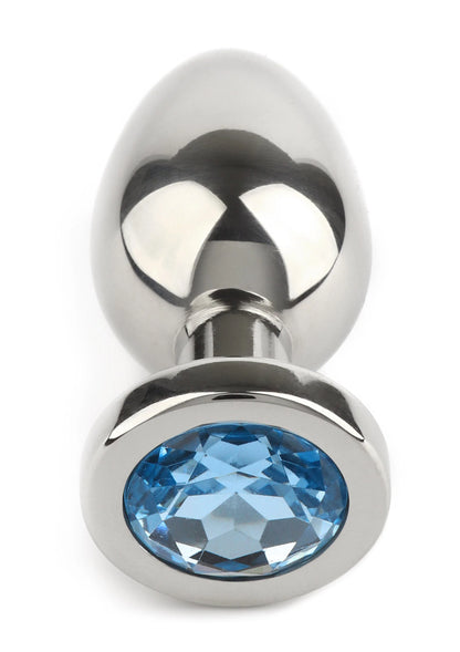 Bestel: Mr. Steel Jewled Butt Plug Small (Aqua) - bij Happytoys: de erotische sex webshop | liever Happy dan Easy ⭐⭐⭐⭐⭐