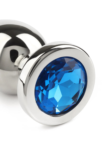 Bestel: Mr. Steel Jewled Butt Plug Small (Blue) - bij Happytoys: de erotische sex webshop | liever Happy dan Easy ⭐⭐⭐⭐⭐