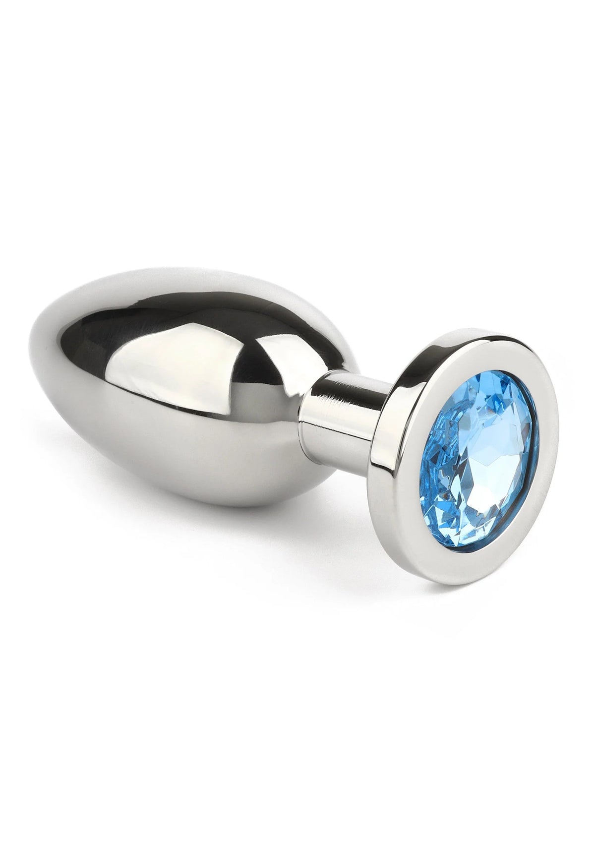 Bestel: Mr. Steel Jewled Butt Plug Large (Aqua) - bij Happytoys: de erotische sex webshop | liever Happy dan Easy ⭐⭐⭐⭐⭐ - Default Title - 38132 - AQUA