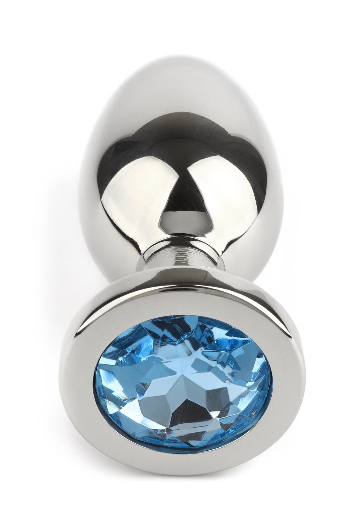 Bestel: Mr. Steel Jewled Butt Plug Large (Aqua) - bij Happytoys: de erotische sex webshop | liever Happy dan Easy ⭐⭐⭐⭐⭐