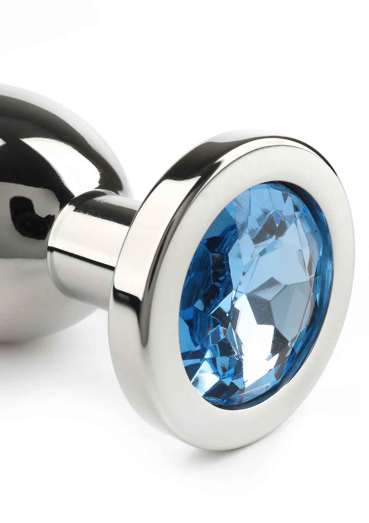 Bestel: Mr. Steel Jewled Butt Plug Large (Aqua) - bij Happytoys: de erotische sex webshop | liever Happy dan Easy ⭐⭐⭐⭐⭐