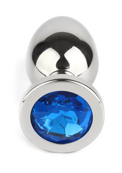 Bestel: Mr. Steel Jewled Butt Plug Large (Blue) - bij Happytoys: de erotische sex webshop | liever Happy dan Easy ⭐⭐⭐⭐⭐