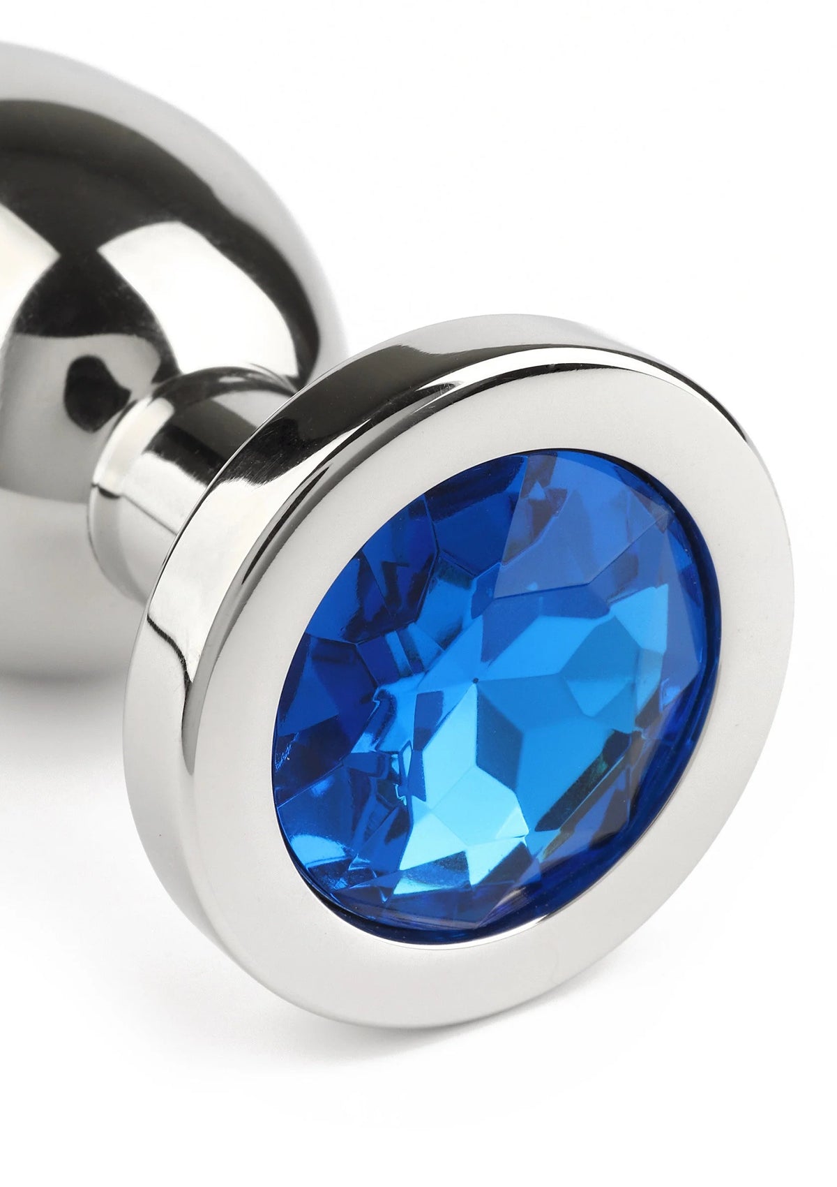 Bestel: Mr. Steel Jewled Butt Plug Large (Blue) - bij Happytoys: de erotische sex webshop | liever Happy dan Easy ⭐⭐⭐⭐⭐